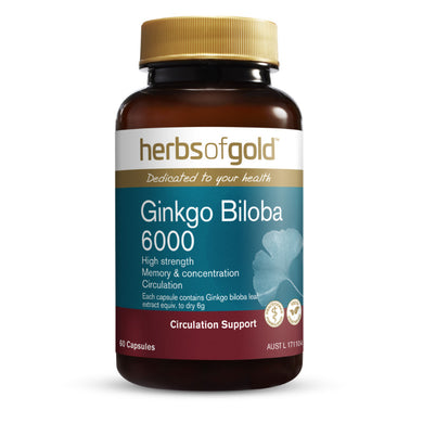Herbs of Gold Ginkgo Biloba 6000 60 Capsules