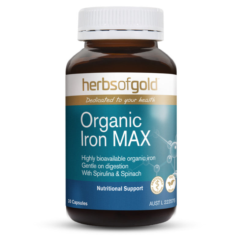 Herbs of Gold Organic Iron MAX 30 Capsules