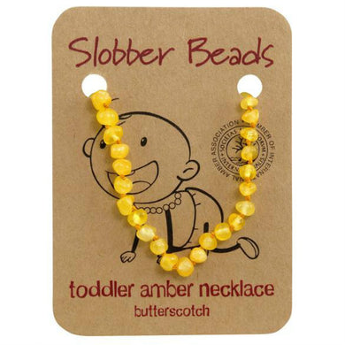 Slobber Beads Toddler Amber Necklace Butterscotch Round 35-36cm