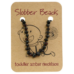 Slobber Beads Toddler Amber Necklace Cherry Round 35-36cm