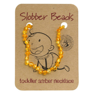 Slobber Beads Toddler Amber Necklace Lemon Round 35-36cm